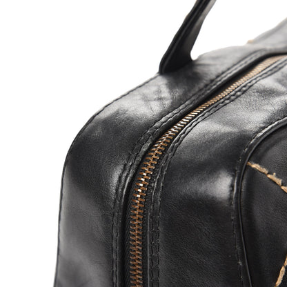 Chanel Calfskin Wild Stitch Top Handle Bag Black 13 of 14