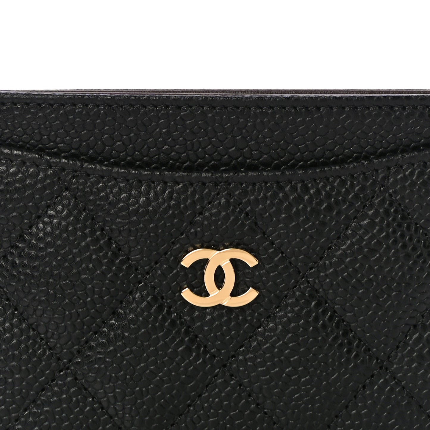 Caviar Quilted Card Holder Black
