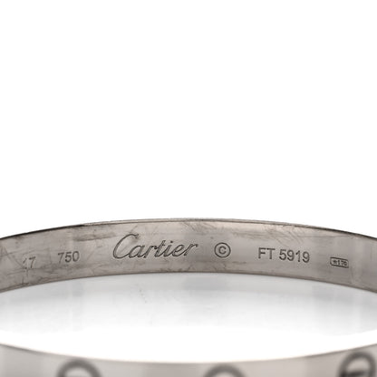 Cartier 18K White Gold LOVE Bracelet 17 3 of 4