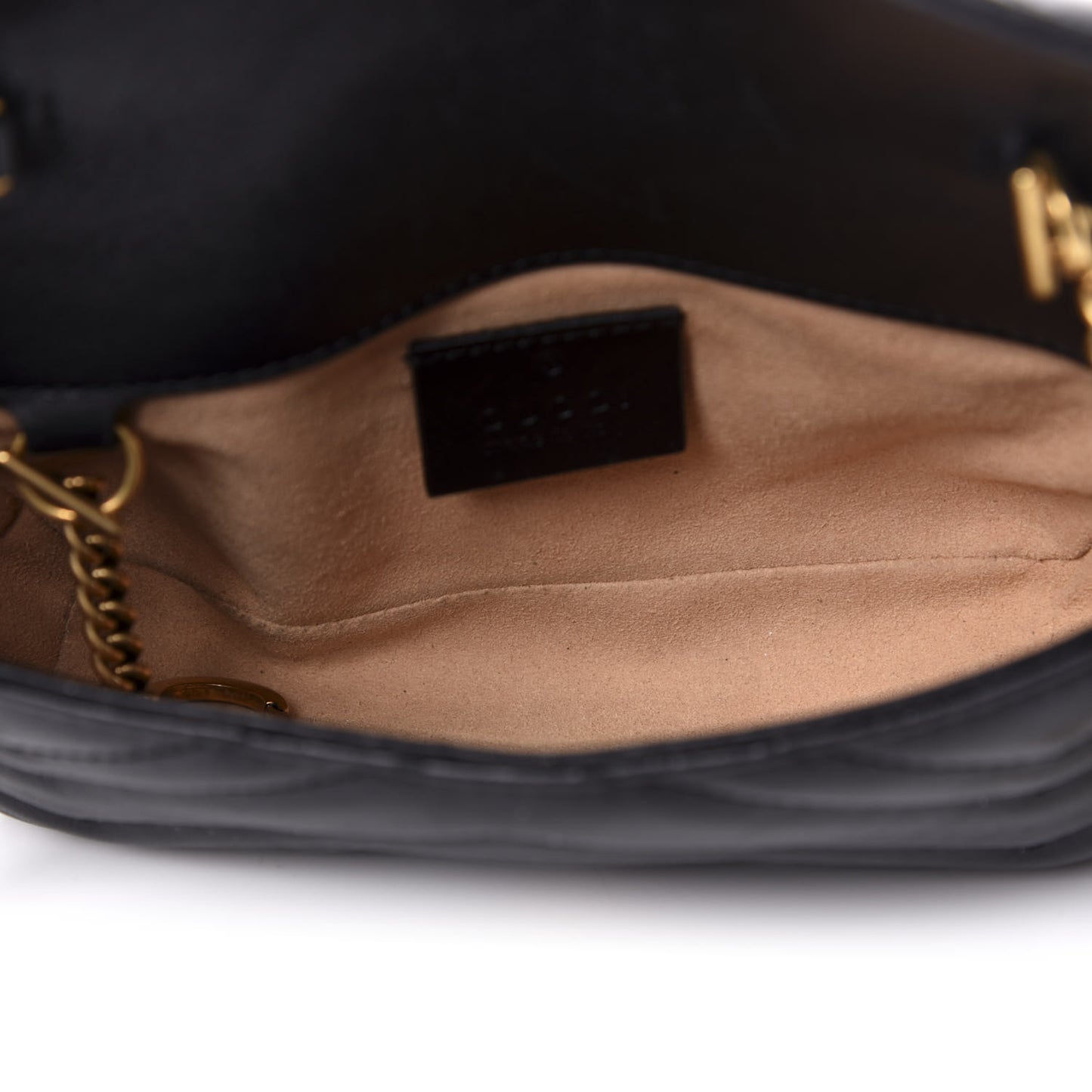 Calfskin Matelasse Super Mini GG Marmont Shoulder Bag Black