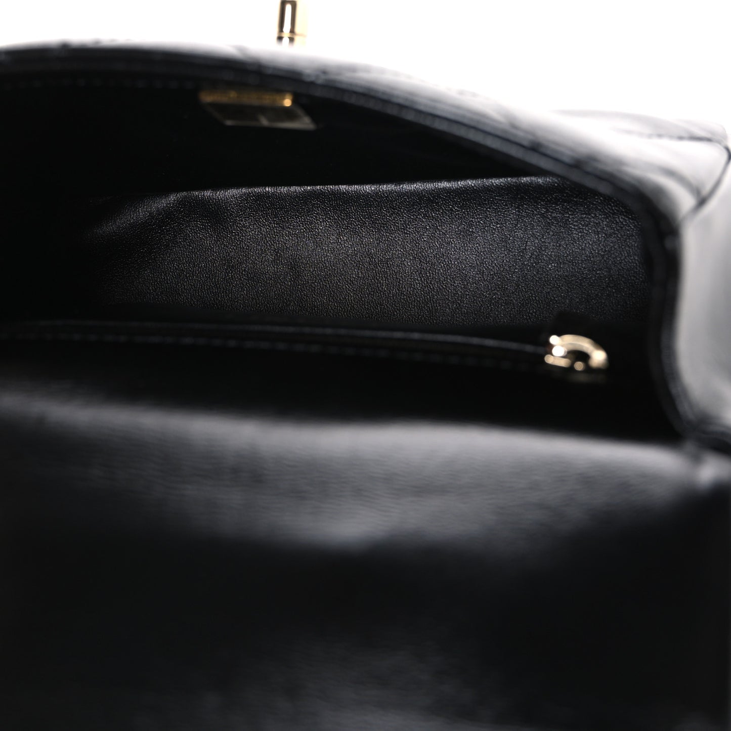 Shiny Lambskin Quilted Mini Coco Trip Flap Bag Black