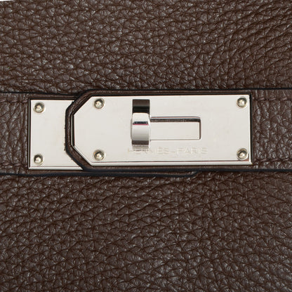Hermes Taurillon Clemence Jypsiere 34 Chocolate 6 of 8