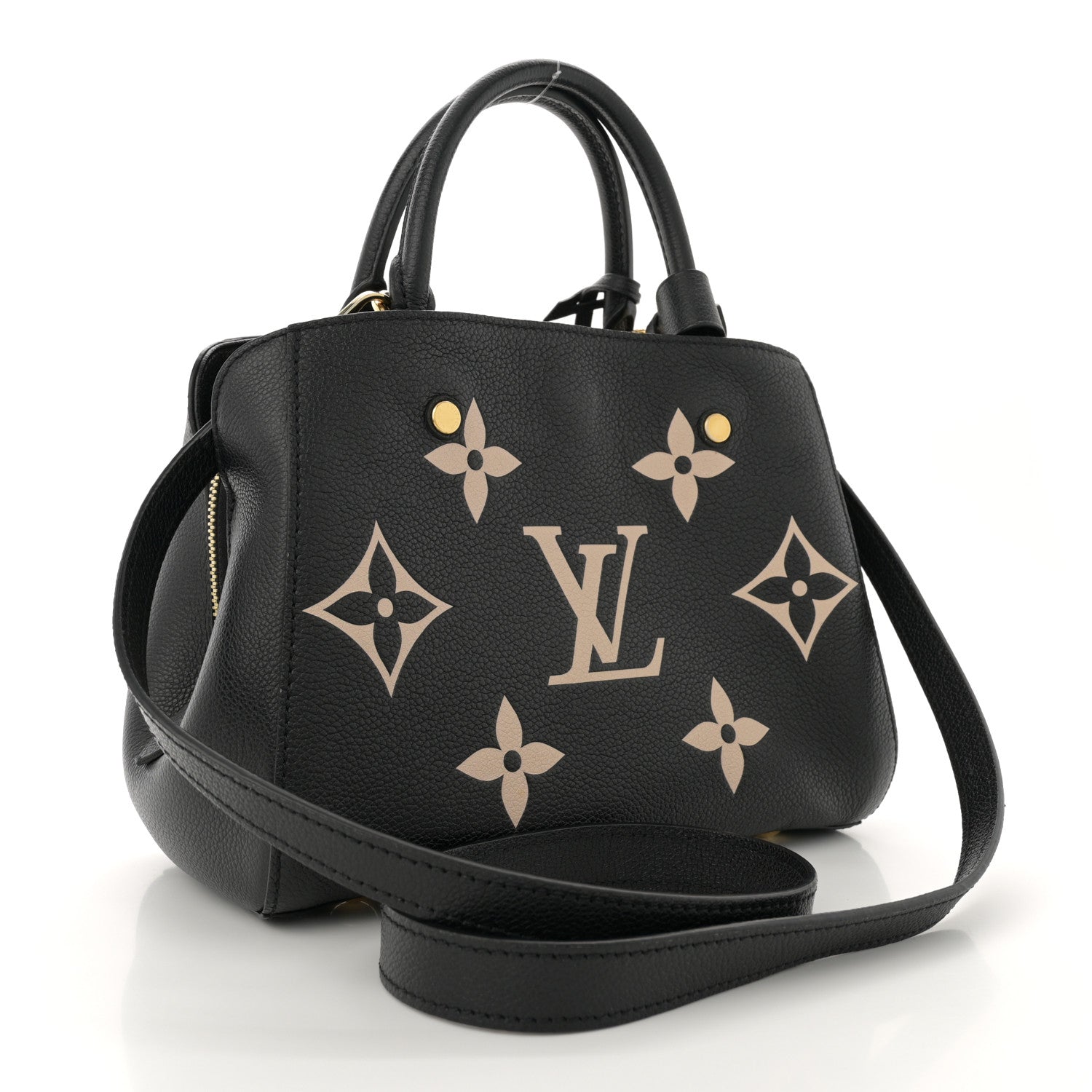 Louis Vuitton Empreinte Monogram Giant Montaigne BB Black Beige 3 of 11