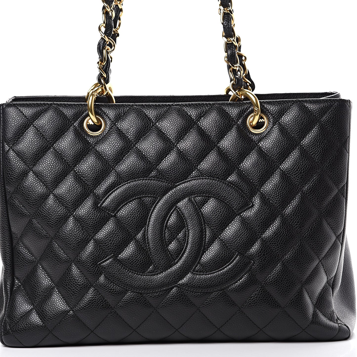 Caviar Quilted Grand Shopping Tote GST Black