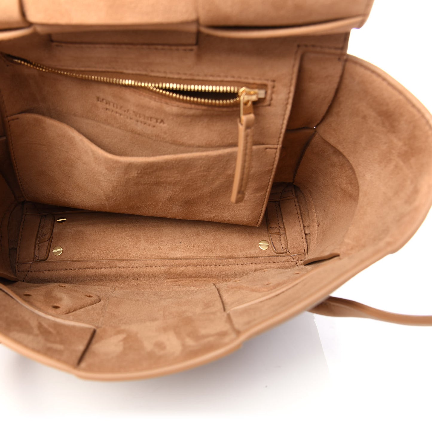 Grained Calfskin Maxi Intrecciato Arco 33 Caramel
