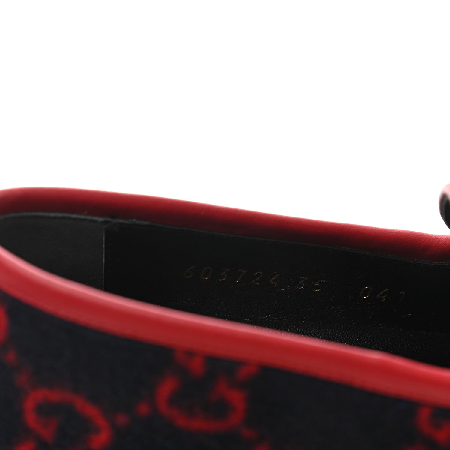 Gucci Covered Wool GG Monogram Horsebit Womens Jordaan Loafers 35 Blue Red 8 of 9