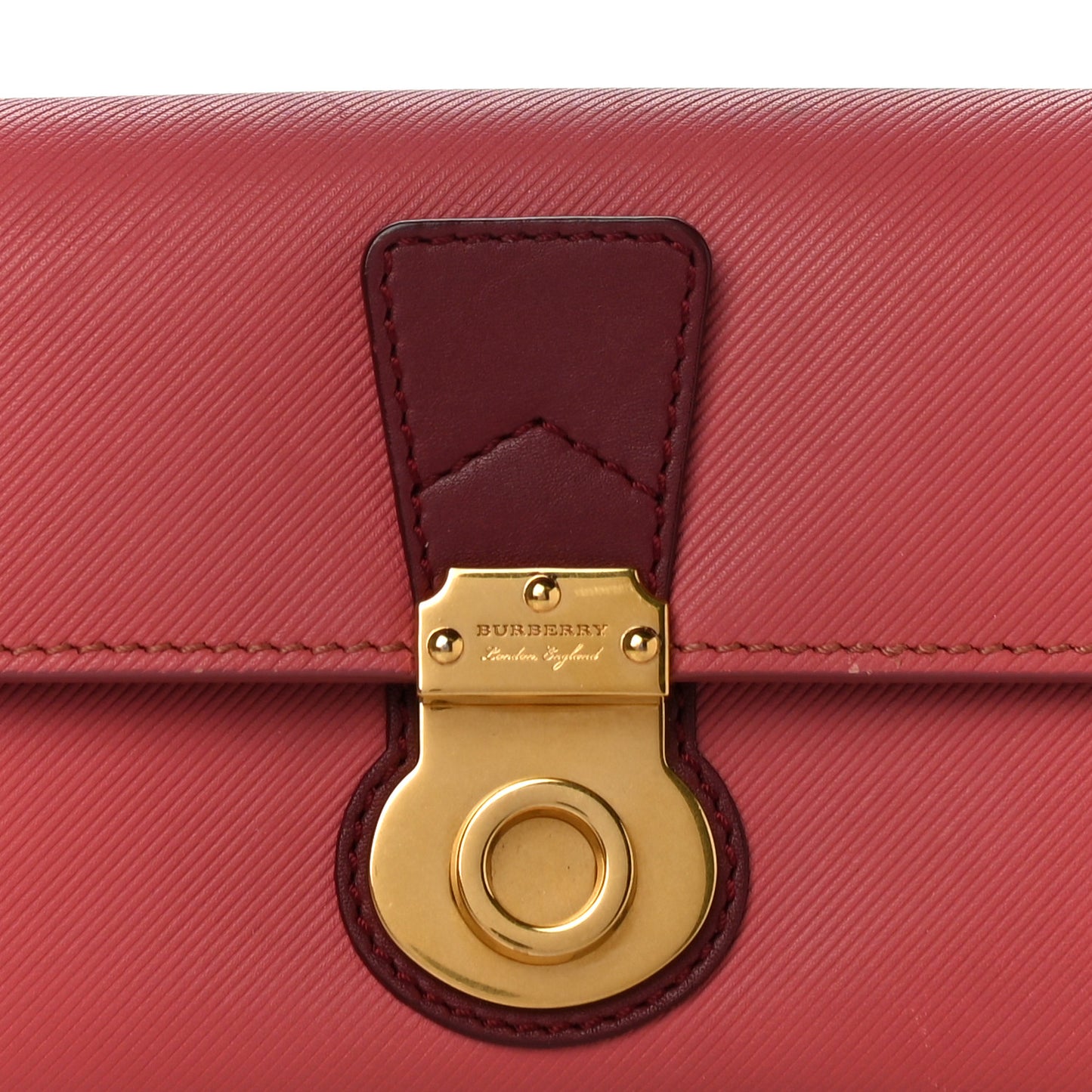 Trench Calfskin DK88 Halton Flap Wallet Pink Burgundy