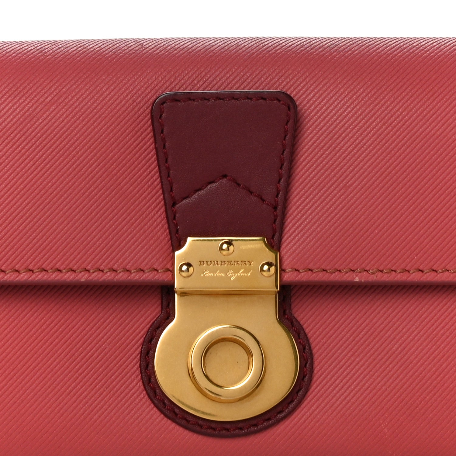 Burberry Trench Calfskin DK88 Halton Flap Wallet Pink Burgundy 7 of 10
