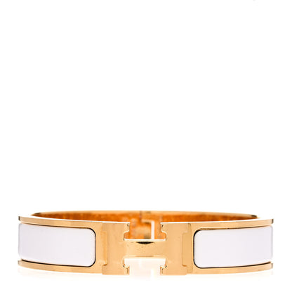 Hermes Enamel Narrow Clic Clac H Bracelet White 1 of 5