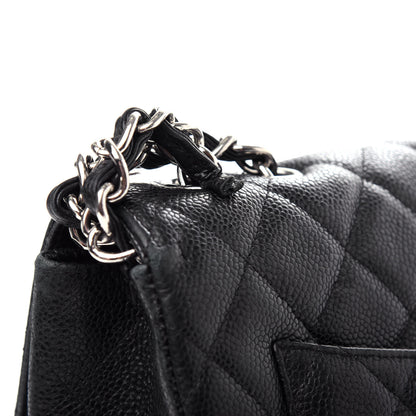 Chanel Caviar Quilted Jumbo Single Flap Black 13 of 14