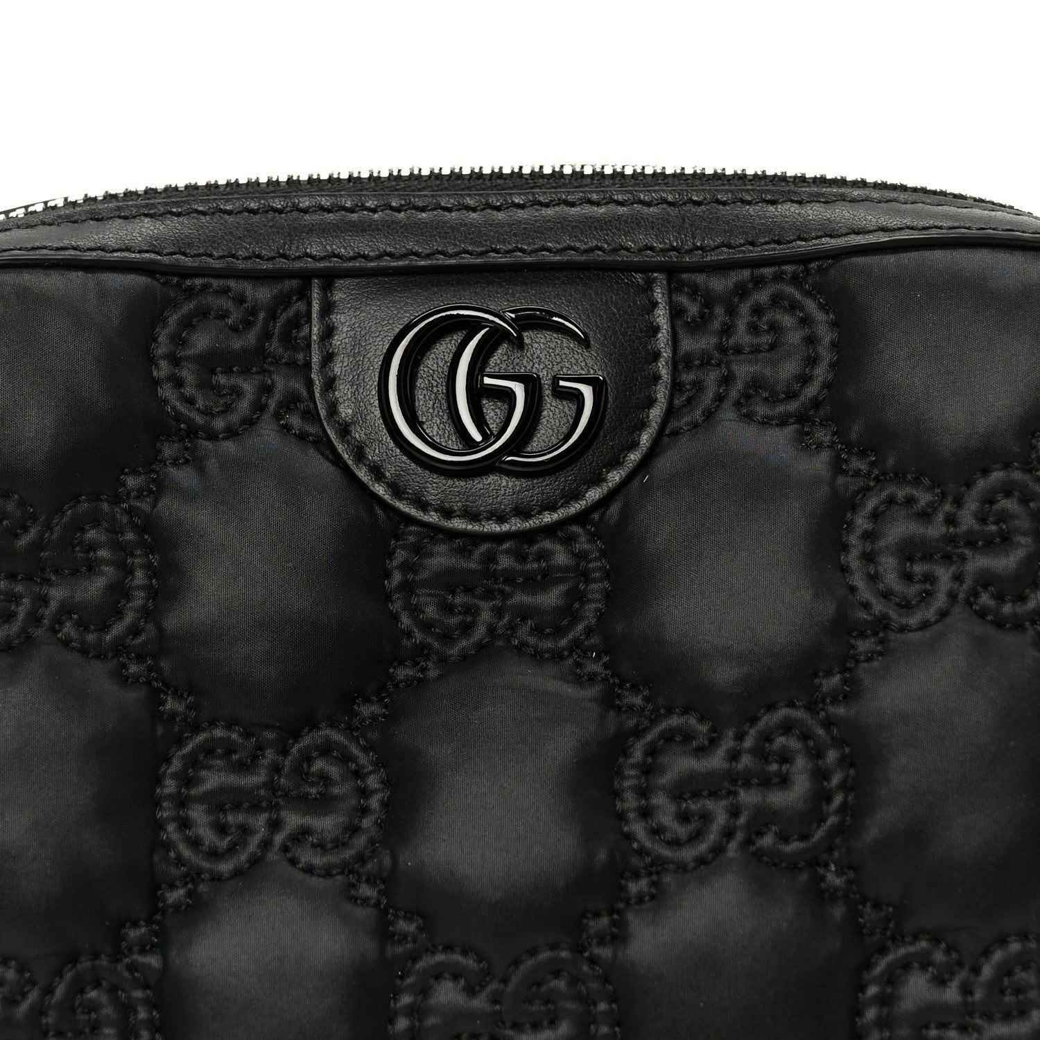 Gucci Nylon Calfskin Enamel GG Matelasse Beauty Case Black 8 of 9