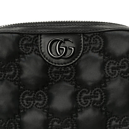 Gucci Nylon Calfskin Enamel GG Matelasse Beauty Case Black 8 of 9