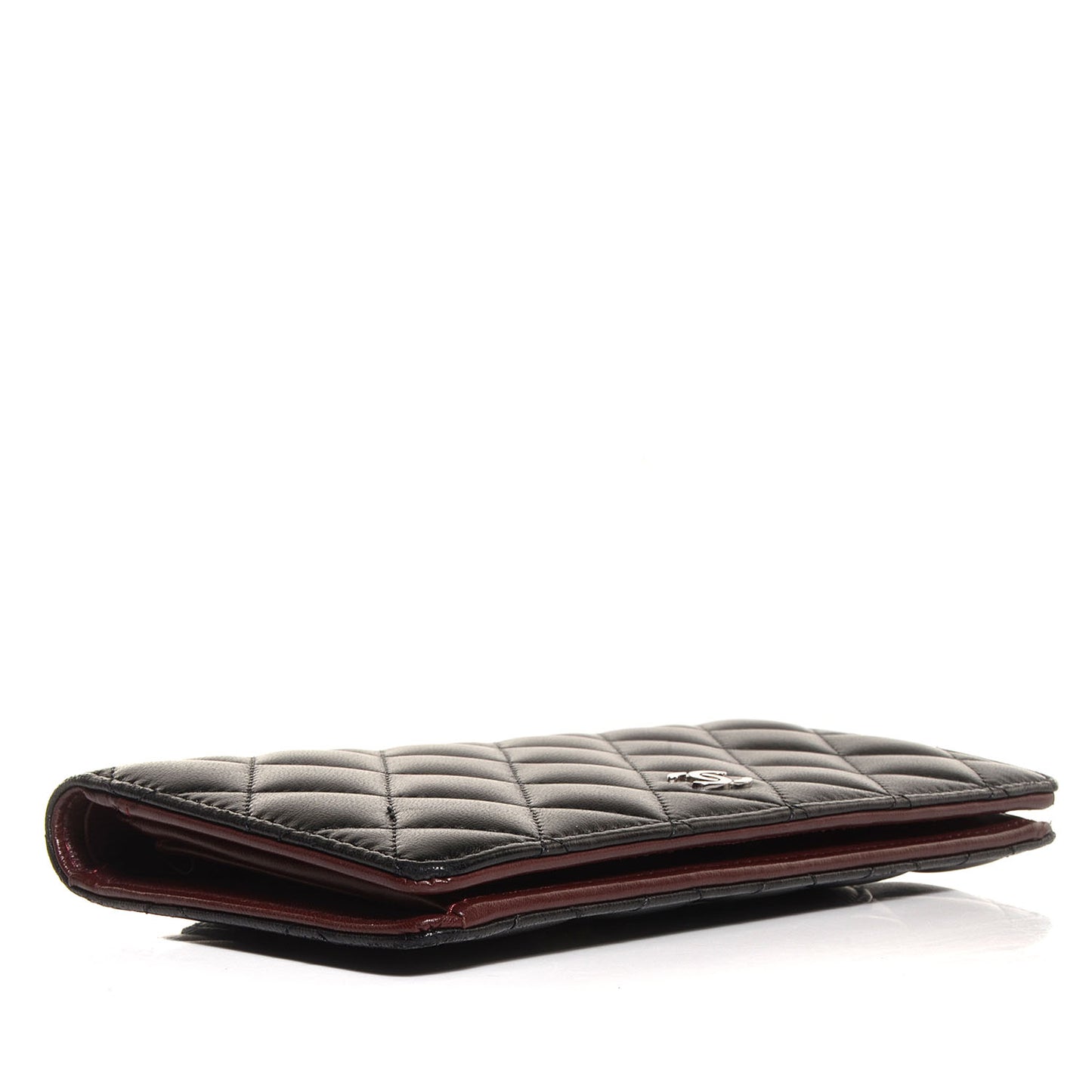 Lambskin Quilted Yen Wallet Black