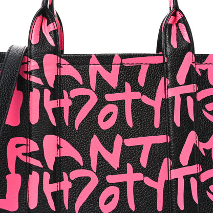 Marc Jacobs X STEPHEN SPROUSE Grained Calfskin Medium The Tote Bag Pink 7 of 9