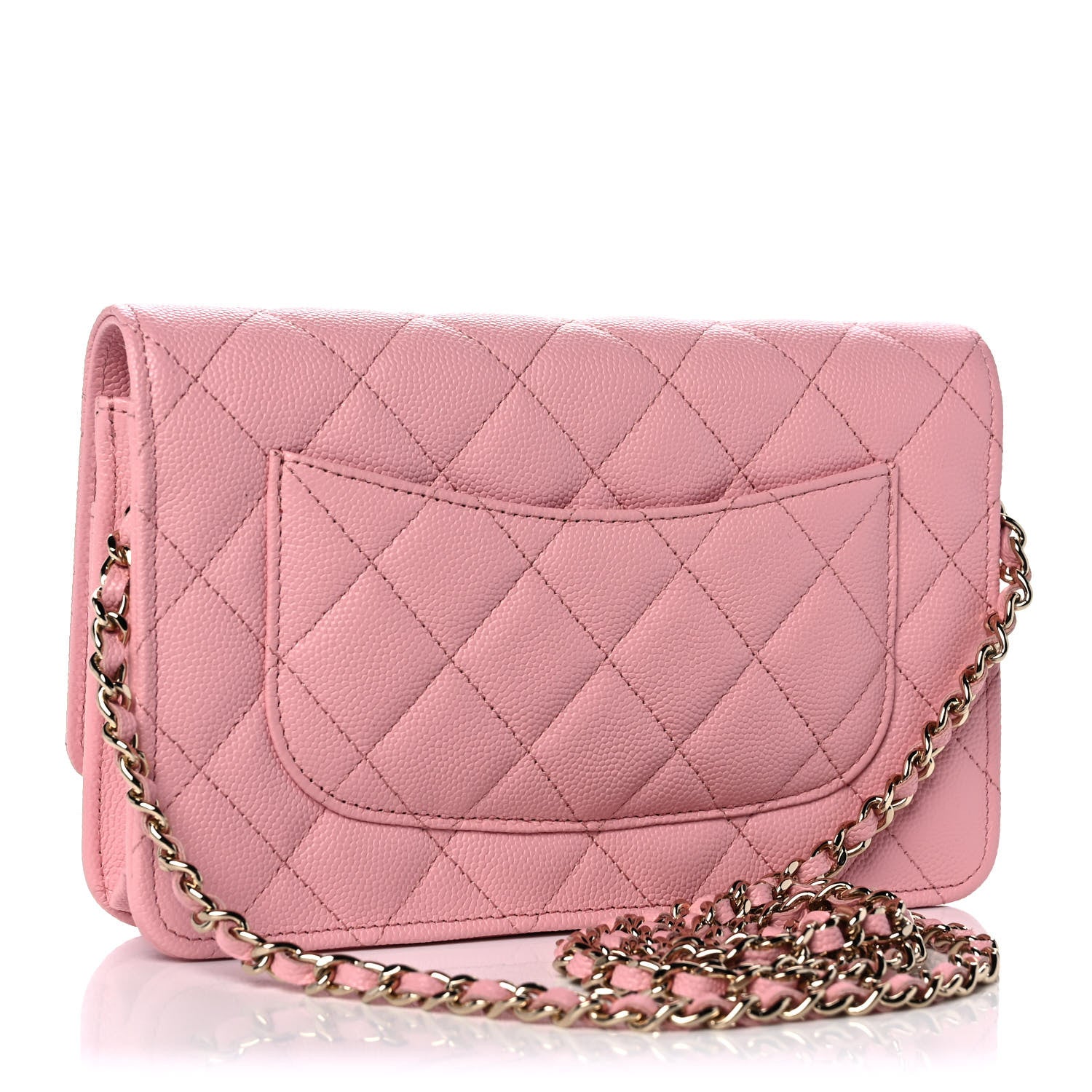 Chanel Caviar Quilted Wallet on Chain WOC Light Pink 3 of 10