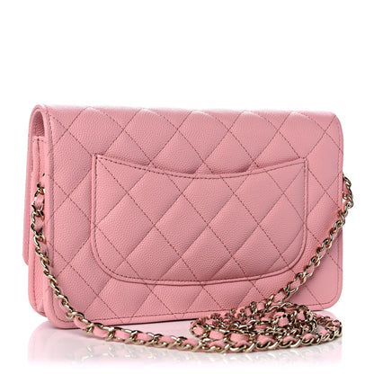 Chanel Caviar Quilted Wallet on Chain WOC Light Pink 3 of 10