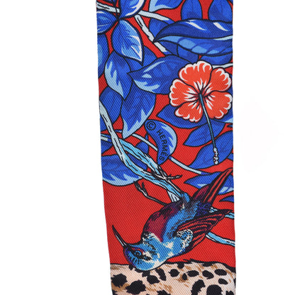 Hermes Silk Jungle Love Love Twilly Rouge Marine Fauve 4 of 4