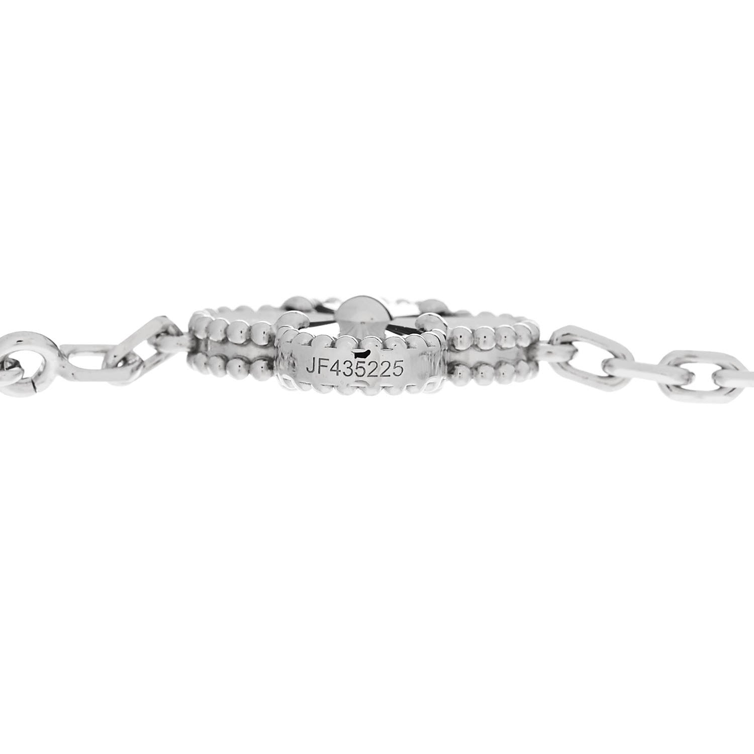 Van Cleef & Arpels 18K White Gold 5 Motifs Guilloche Vintage Alhambra Bracelet 4 of 5