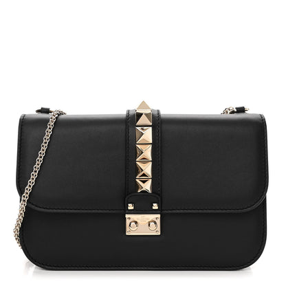 Valentino Garavani Vitello Medium Glam Lock Rockstud Flap Black 1 of 9