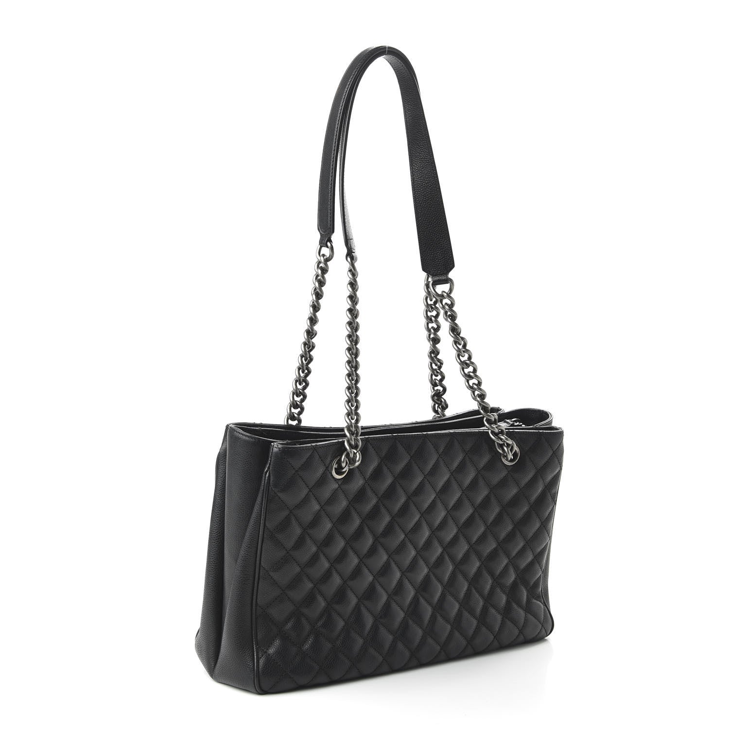 Chanel Caviar Quilted Medium Rock In Rome Tote Black 3 of 11