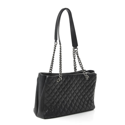 Chanel Caviar Quilted Medium Rock In Rome Tote Black 3 of 11