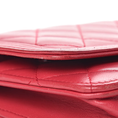 Chanel Calfskin Quilted Boy Wallet On Chain WOC Red 18 of 22