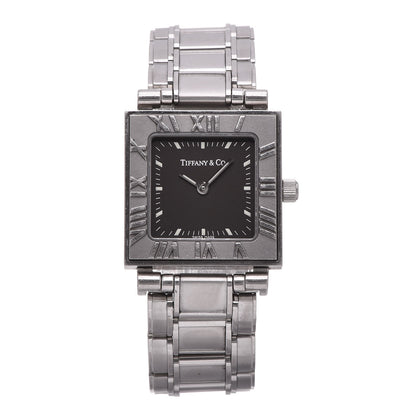 Tiffany Stainless Steel 23mm Atlas Square Quartz Watch Black 1 of 6