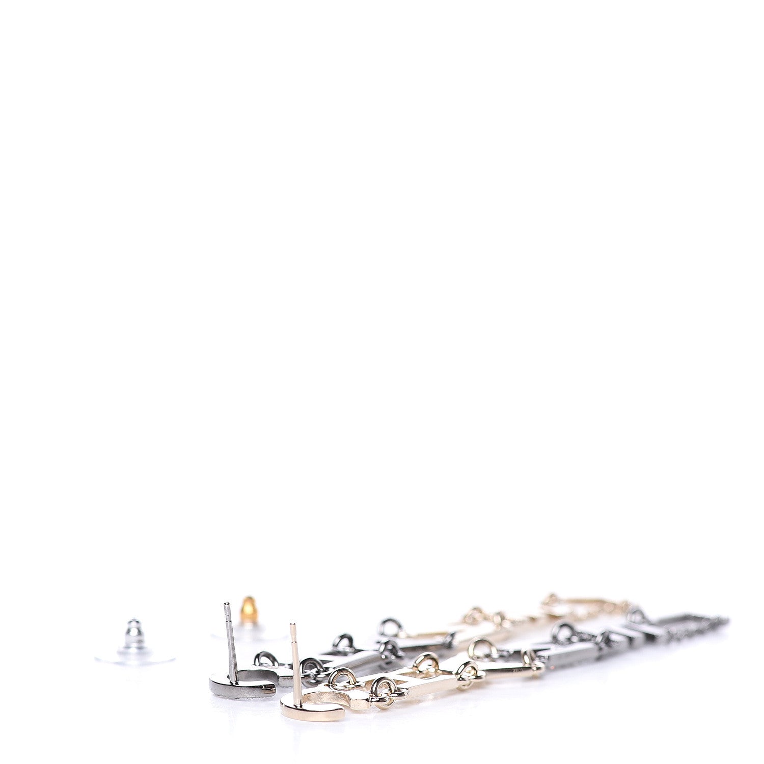 Chanel Crystal Pearl Bright Young Things Earrings Gold Ruthenium 3 of 5