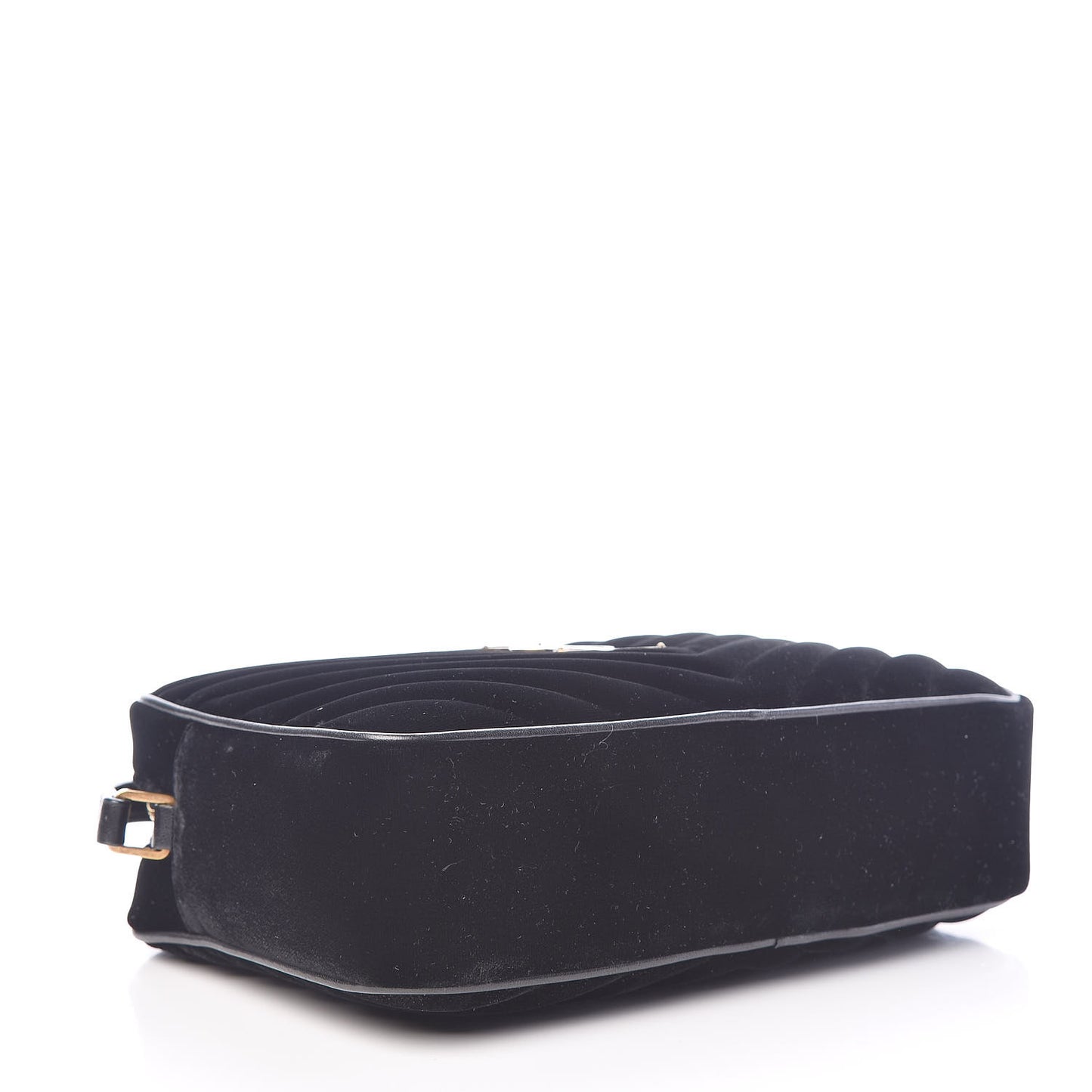 Velvet Matelasse Monogram Lou Camera Bag Black