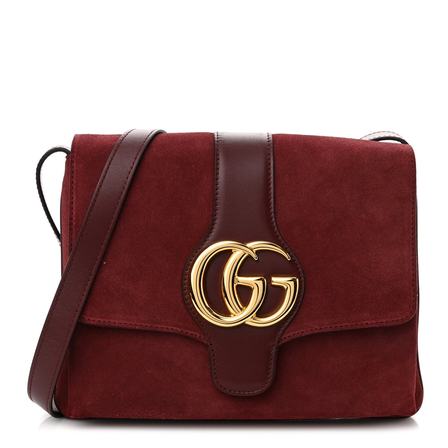 Suede Medium Arli Flap Shoulder Bag Vintage Bordeaux