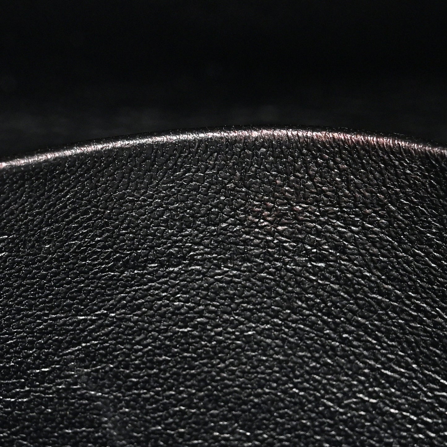 Grained Calfskin Medium Ville Bowling Bag Black