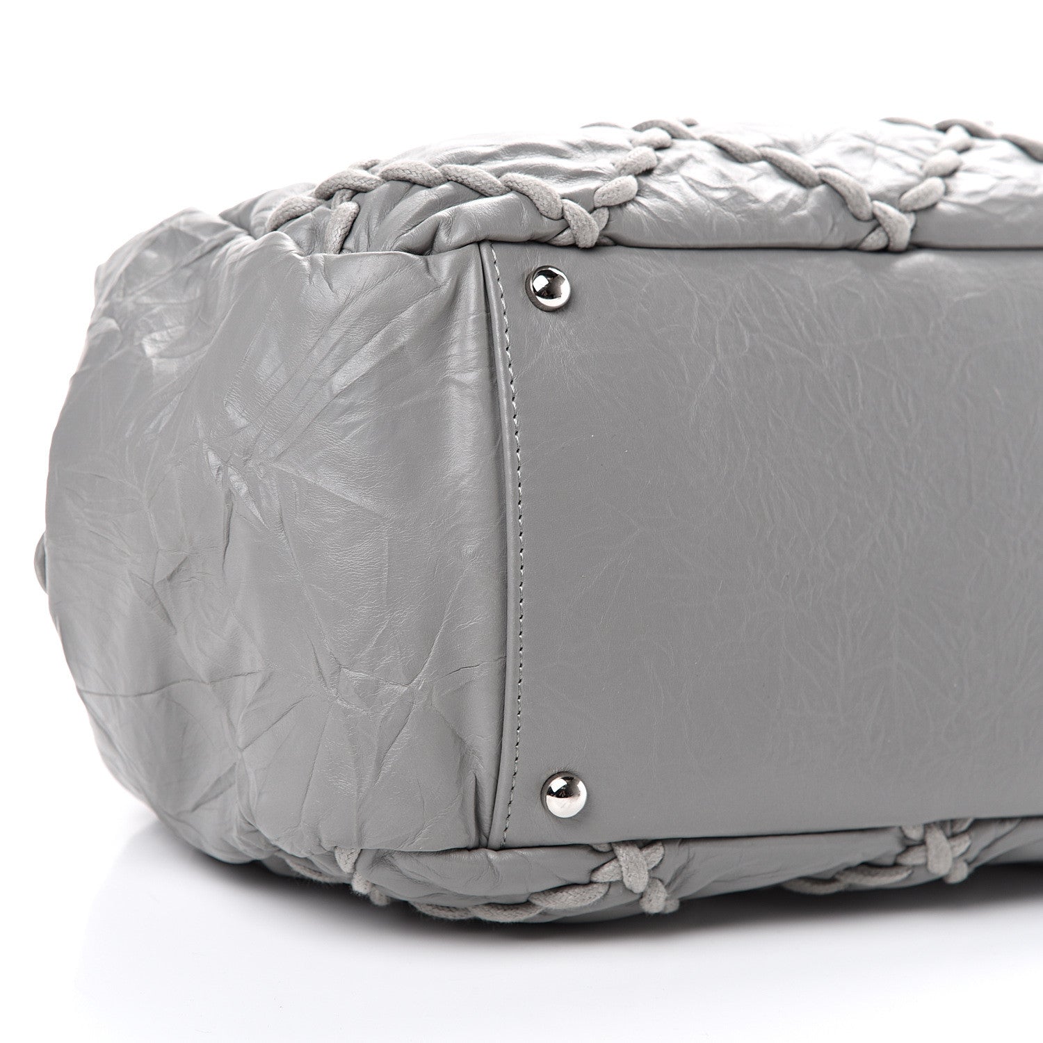 Chanel Calfskin Ultra Stitch Bowler Grey 9 of 10