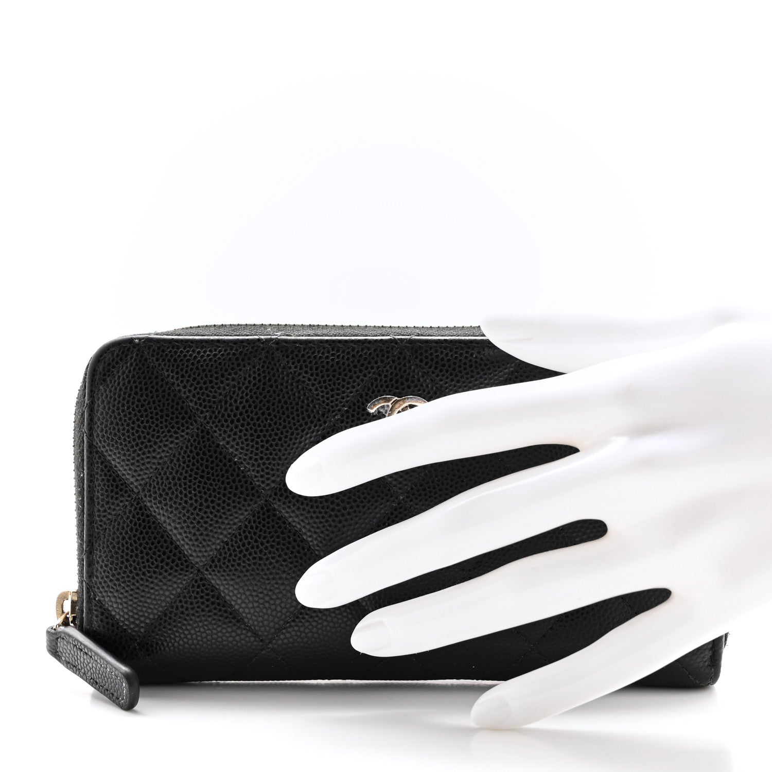 Chanel Caviar Quilted Medium Zip Around Wallet Black 2 of 12