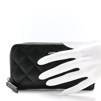 Chanel Caviar Quilted Medium Zip Around Wallet Black 2 of 12