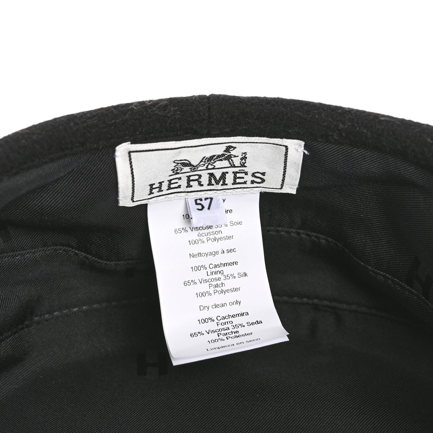 Cashmere Saint Honore Drap Beret 57 Black