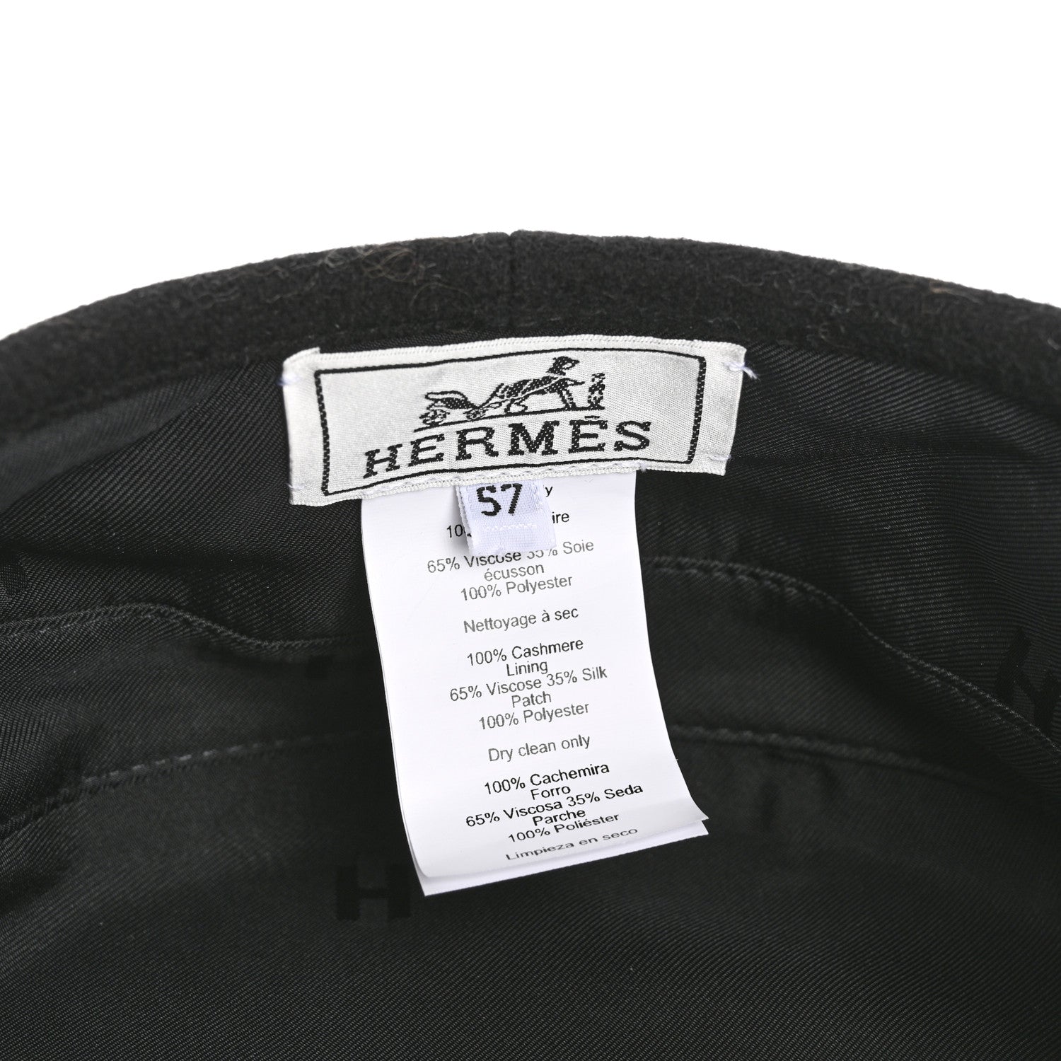 Hermes Cashmere Saint Honore Drap Beret 57 Black 8 of 8