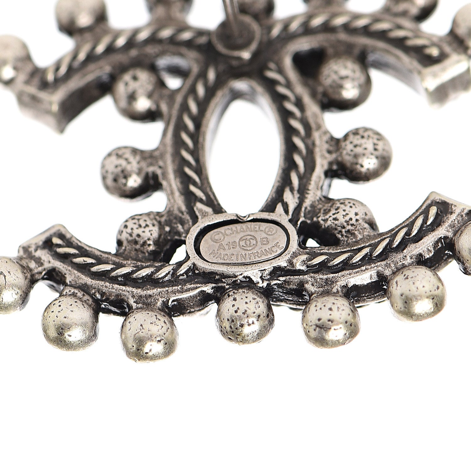 Chanel Crystal CC Earrings Silver 4 of 5