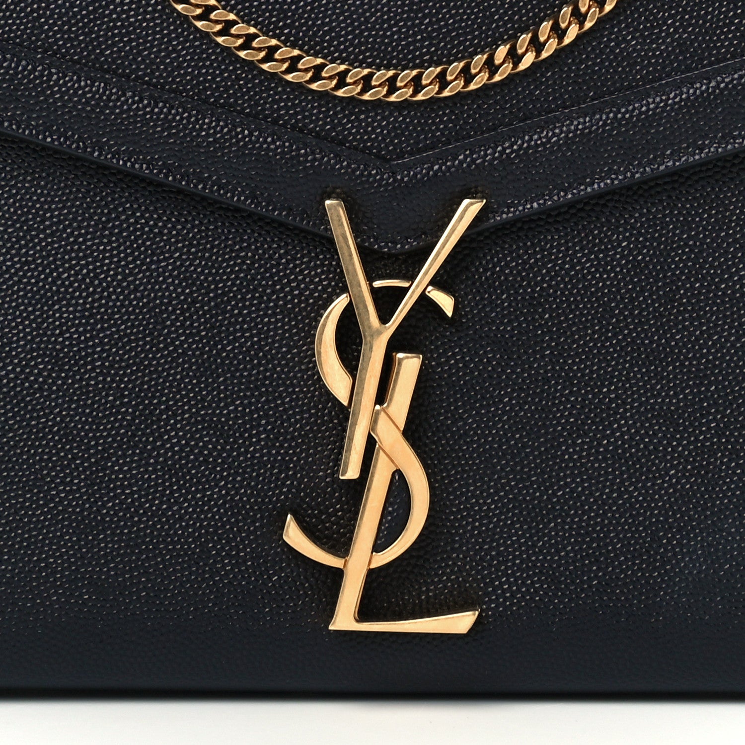Saint Laurent Grain De Poudre Monogram Cassandra Chain Wallet Black 8 of 10