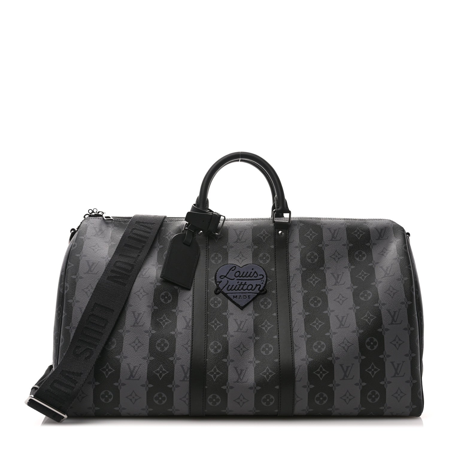 Louis Vuitton X NIGO Monogram Eclipse Stripes LV Keepall Bandouliere 50 1 of 8