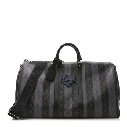 Louis Vuitton X NIGO Monogram Eclipse Stripes LV Keepall Bandouliere 50 1 of 8