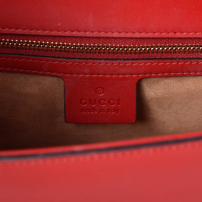 Gucci Calfskin Small Sylvie Shoulder Bag Hibiscus Red 7 of 8