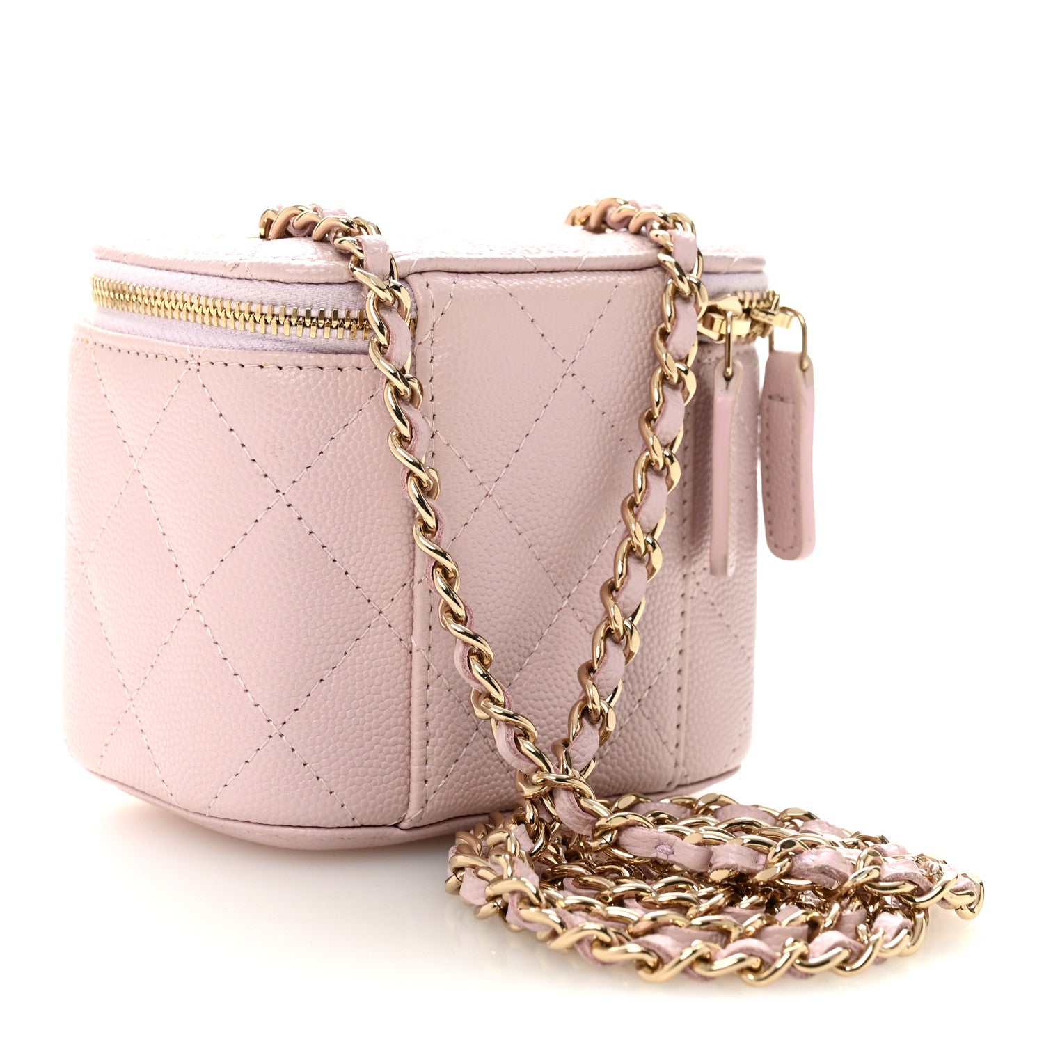 Chanel Caviar Quilted Mini Vanity Case With Chain Light Pink 3 of 13