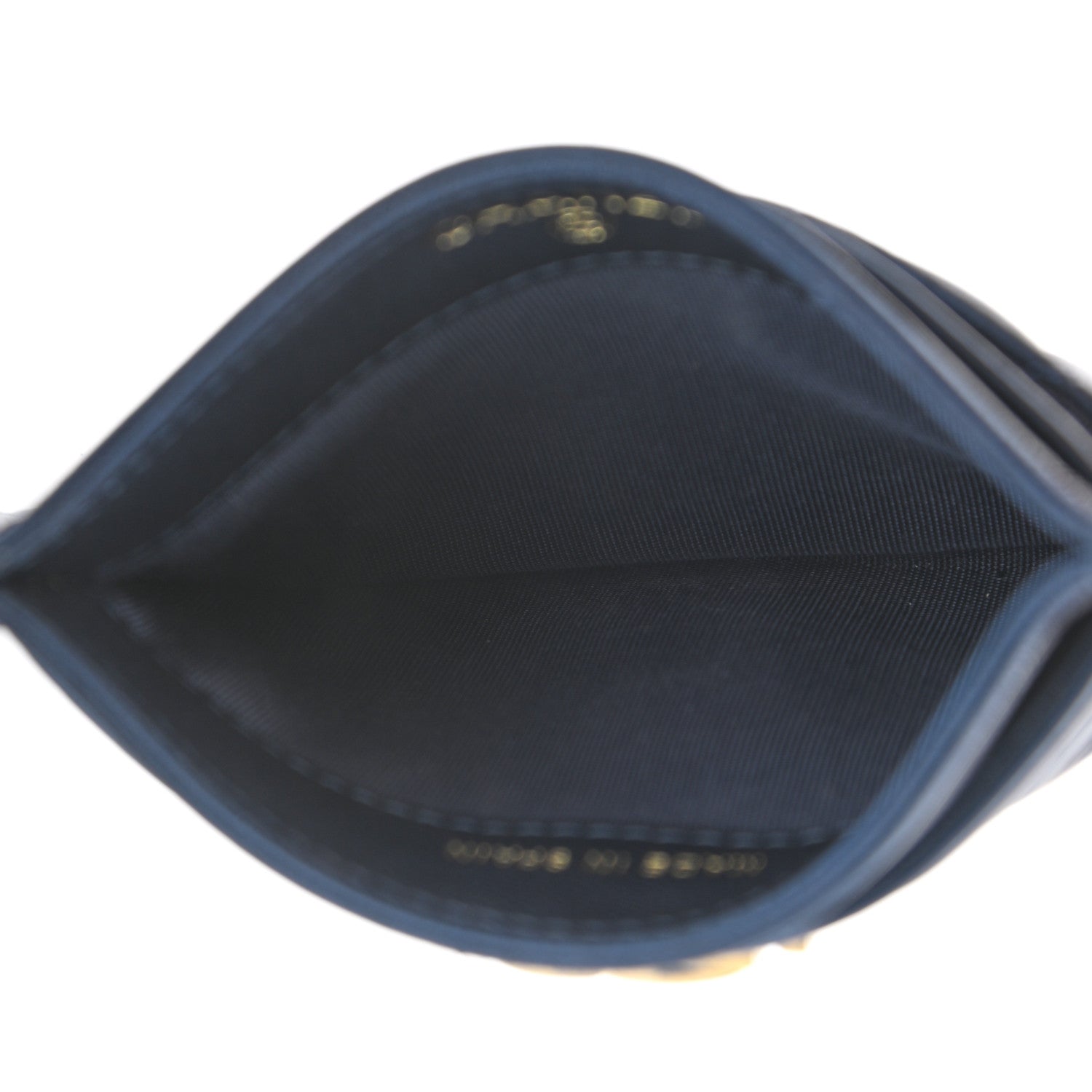 Chanel Metallic Lambskin Quilted Boy Card Holder Navy Blue 5 of 9
