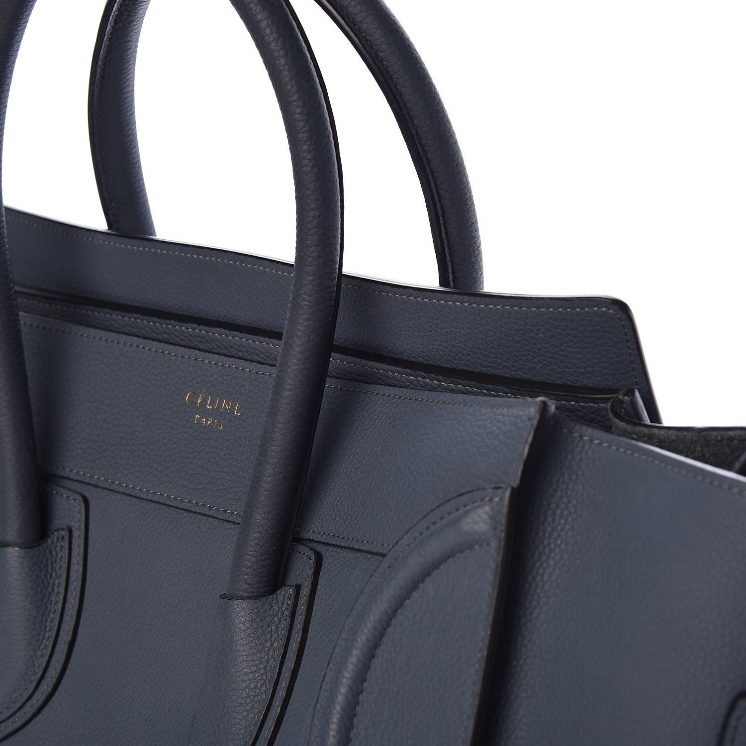 Celine Drummed Calfskin Mini Luggage Slate 12 of 12
