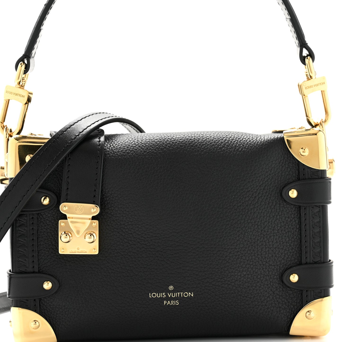 Grained Calfskin Side Trunk PM Black