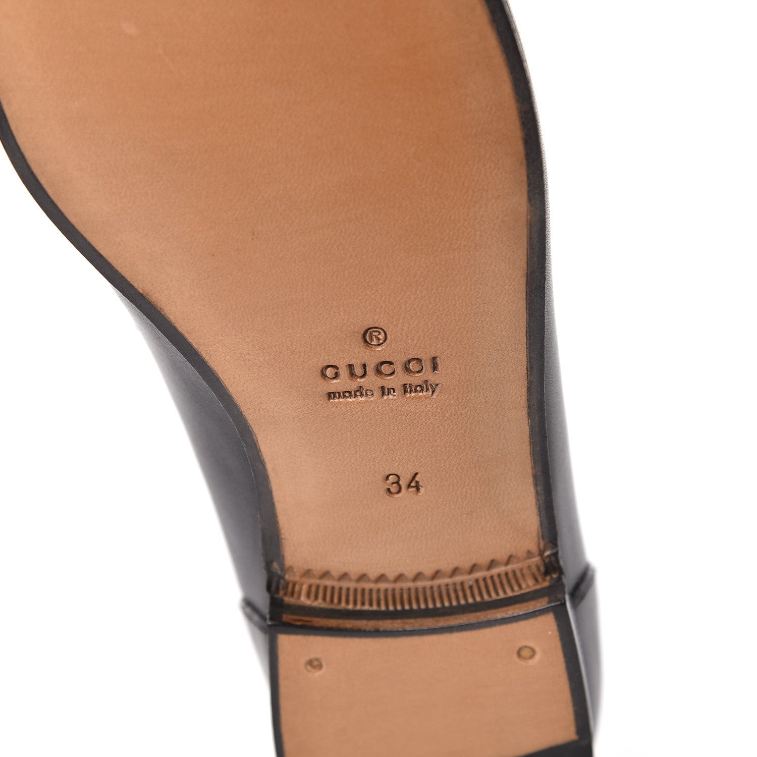 Gucci Calfskin Womens Jordaan Loafers 34 Black 7 of 9