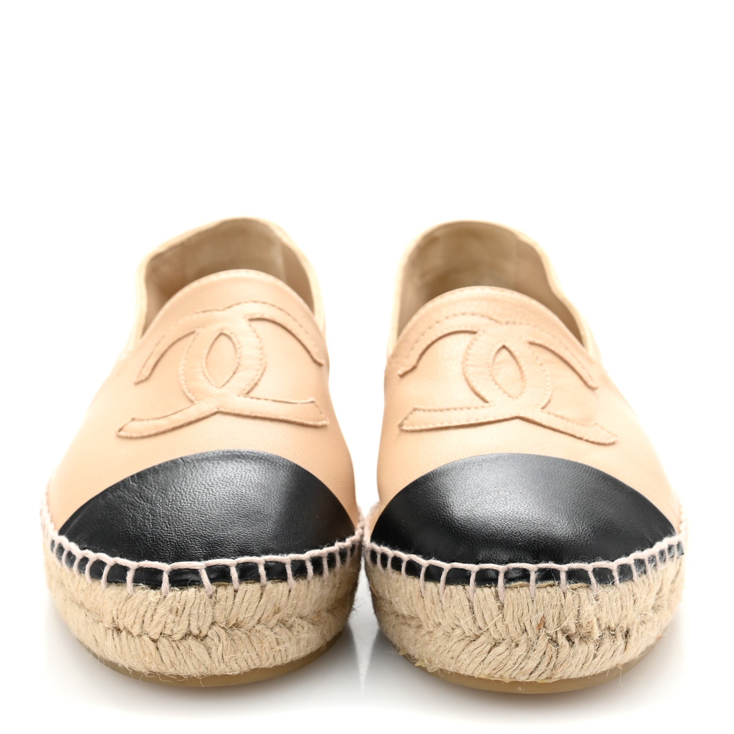 Lambskin CC Espadrilles 37 Beige Black