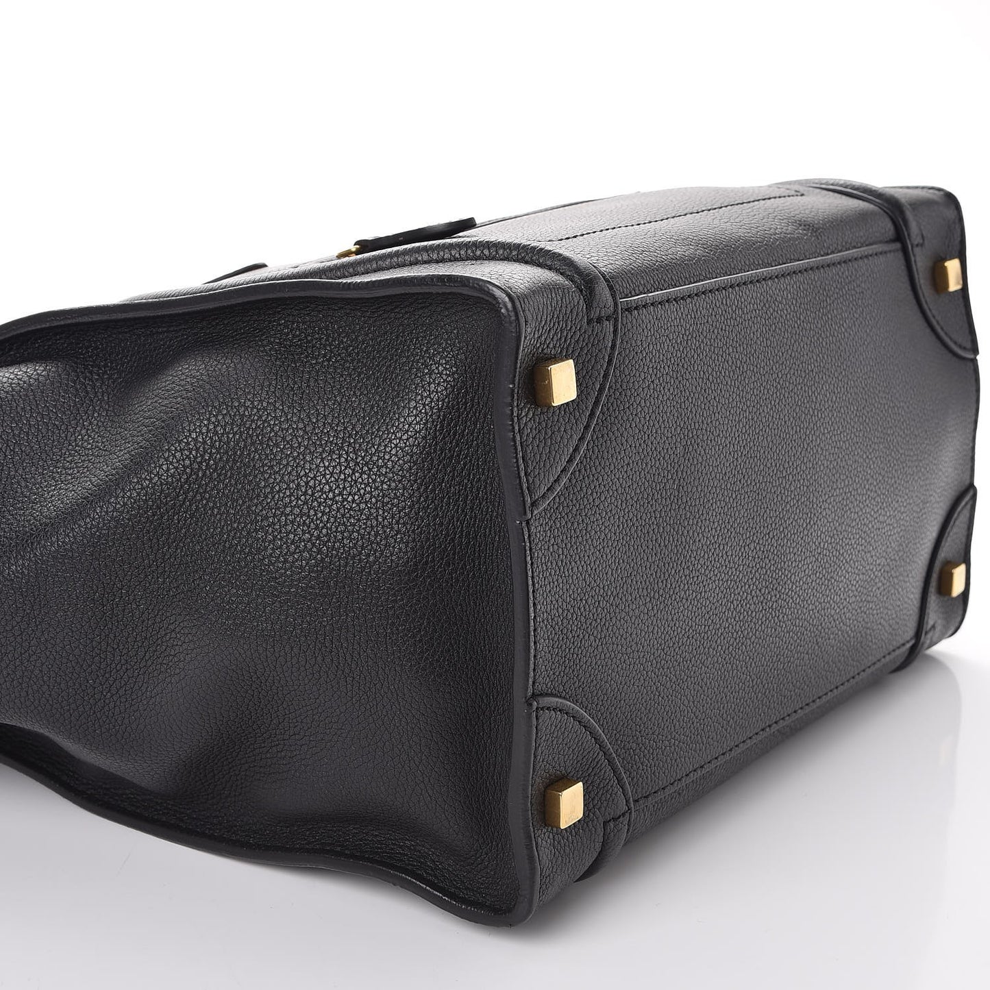 Drummed Calfskin Mini Luggage Black