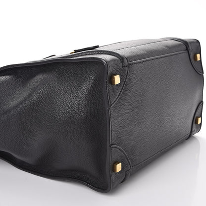 Celine Drummed Calfskin Mini Luggage Black 10 of 11