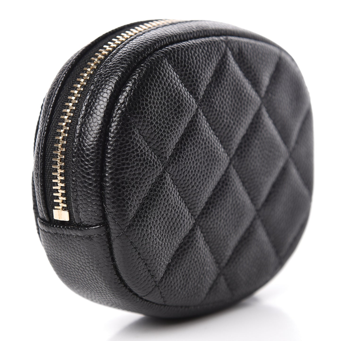 Caviar Quilted Zip Around Classic Coin Purse Black